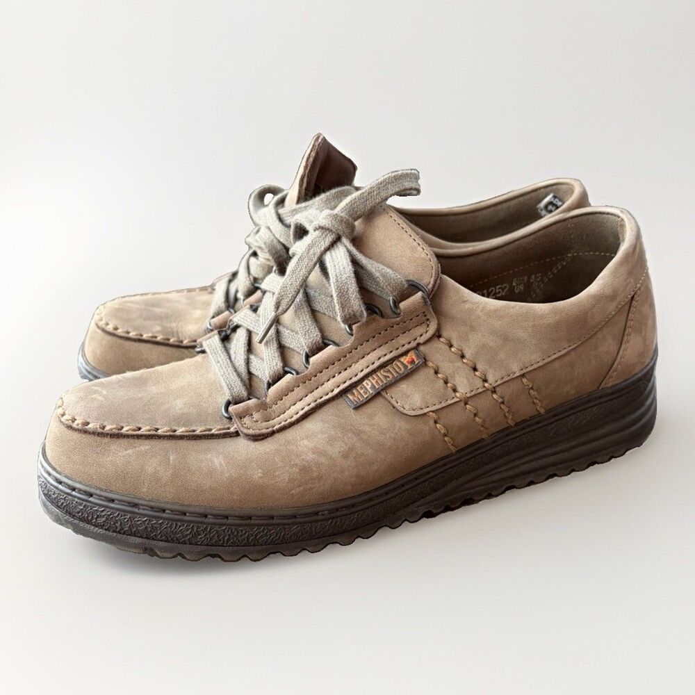 Mephisto Runoff Womens 9 Brown Nubuck Leather Lace Up Comfort Walking Shoes Moc